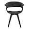 Armen Living Summer Contemporary Dining Chair in Black Brush Wood Finish and Charcoal Fabric LCSUCHBLCH - alternate 3